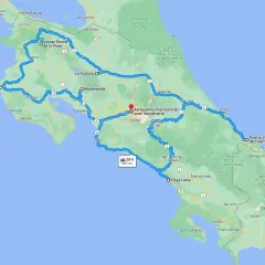 Ruta detallada para viajar a Costa Rica, incluyendo volcanes, playas y parques nacionales.