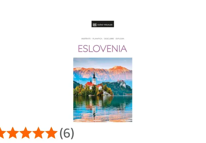 Guía visual de Eslovenia, con el lago Bled y su iglesia en una isla. Ideal para planificar tu viajar a eslovenia.