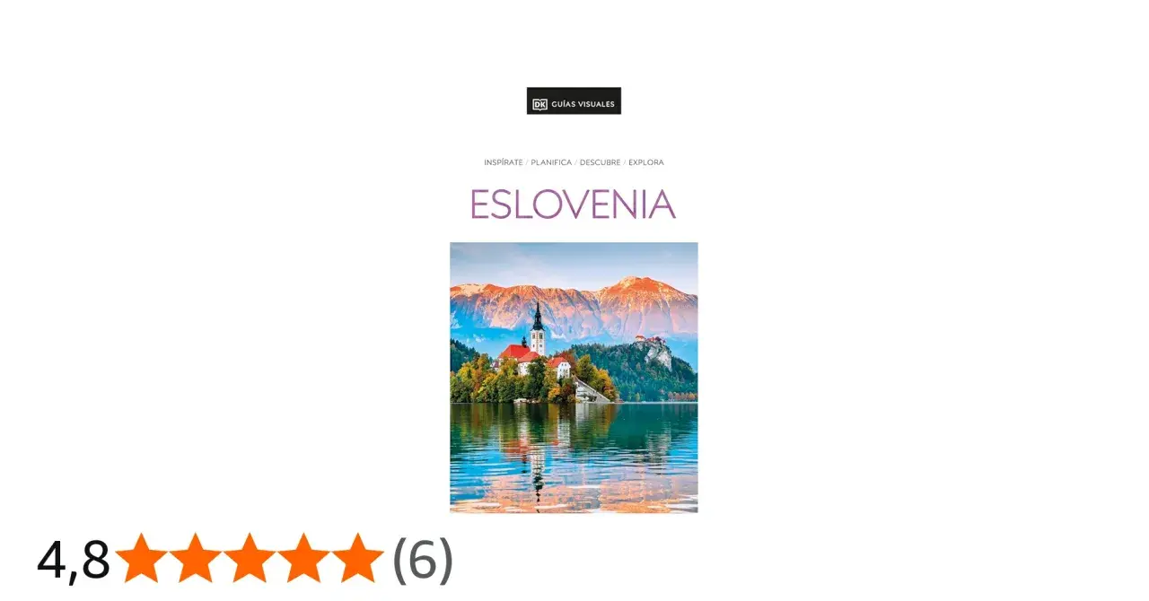 Guía visual de Eslovenia, con el lago Bled y su iglesia en una isla. Ideal para planificar tu viajar a eslovenia.